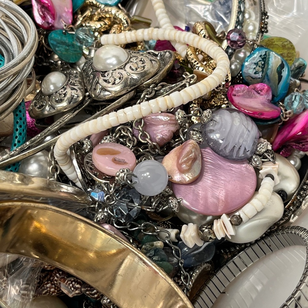 Vintage to Modern Jewelry Lot All Wearable, Resell -No Junk- 4 pounds - See Pics